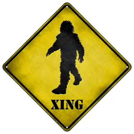 Bigfoot Xing Novelty Metal Crossing Sign 16.5" (CX)