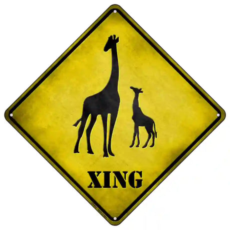 Giraffe Xing Novelty Metal Crossing Sign 16.5" (CX)