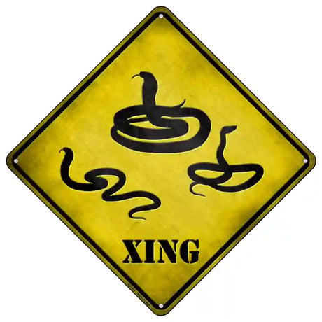 Snakes Xing Novelty Metal Crossing Sign 16.5" (CX)