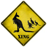 Kangaroo Xing Novelty Metal Crossing Sign 16.5" (CX)