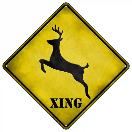 Deer Xing Novelty Metal Crossing Sign 16.5" (CX)