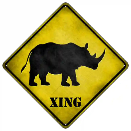 Rhino Xing Novelty Metal Crossing Sign 16.5" (CX)