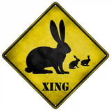 Rabbit Xing Novelty Metal Crossing Sign 16.5" (CX)