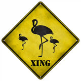 Flamingos Xing Novelty Metal Crossing Sign 16.5" (CX)