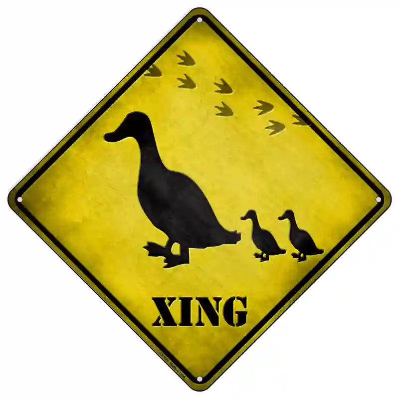 Ducks Xing Novelty Metal Crossing Sign 16.5" (CX)