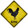 Rooster Xing Novelty Metal Crossing Sign 16.5" (CX)