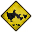 Chicken Xing Novelty Metal Crossing Sign 16.5" (CX)