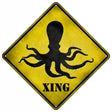 Octopus Xing Novelty Metal Crossing Sign 16.5" (CX)