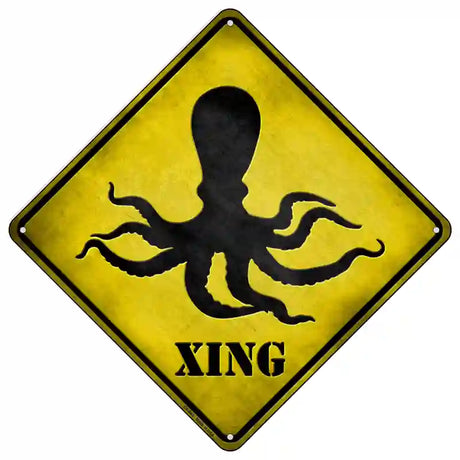 Octopus Xing Novelty Metal Crossing Sign 16.5" (CX)