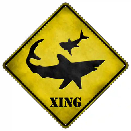 Shark Xing Novelty Metal Crossing Sign 16.5" (CX)