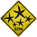 Starfish Xing Novelty Metal Crossing Sign 16.5" (CX)