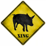 Pig Xing Novelty Metal Crossing Sign 16.5" (CX)