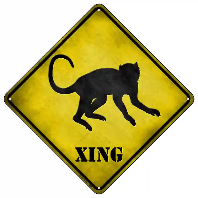 Monkey Xing Novelty Metal Crossing Sign 16.5" (CX)