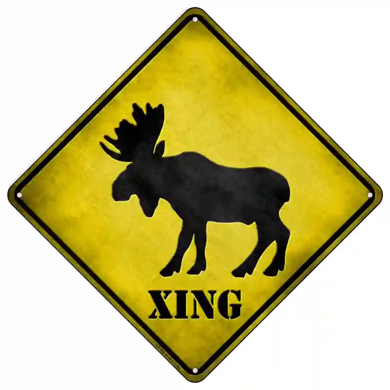 Moose Xing Novelty Metal Crossing Sign 16.5" (CX)