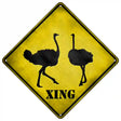 Ostrich Xing Novelty Metal Crossing Sign 16.5" (CX)