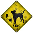 Dogs Xing Novelty Metal Crossing Sign 16.5" (CX)