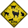 Cats Xing Novelty Metal Crossing Sign 16.5" (CX)