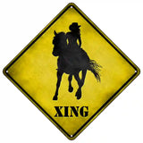 Cowgirl Xing Novelty Metal Crossing Sign 16.5" (CX)