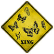 Butterflies Xing Novelty Metal Crossing Sign 16.5" (CX)