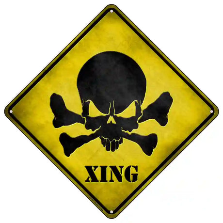 Skull Xing Novelty Metal Crossing Sign 16.5" (CX)