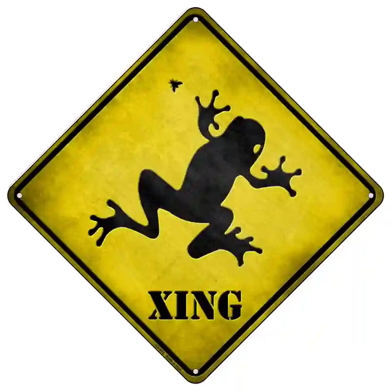 Frog Xing Novelty Metal Crossing Sign 16.5" (CX)