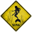 Mermaids Xing Novelty Metal Crossing Sign 16.5" (CX)