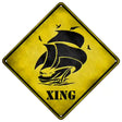 Sailboat Xing Novelty Metal Crossing Sign 16.5" (CX)