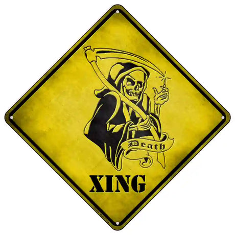 Grim Reaper Xing Novelty Metal Crossing Sign 16.5" (CX)