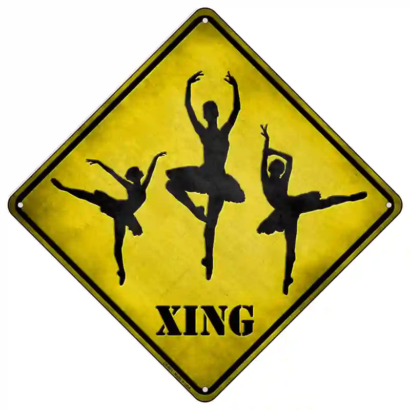 Ballerina Xing Novelty Metal Crossing Sign 16.5" (CX)