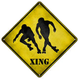 Rollerskaters Xing Novelty Metal Crossing Sign 16.5" (CX)