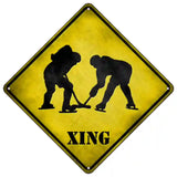 Hockey Xing Novelty Metal Crossing Sign 16.5" (CX)