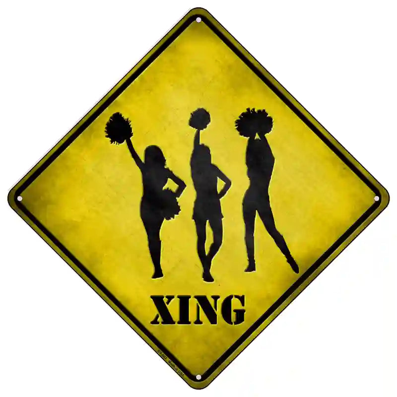 Cheerleaders Xing Novelty Metal Crossing Sign 16.5" (CX)