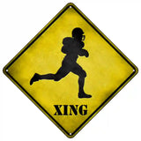 Football Xing Novelty Metal Crossing Sign 16.5" (CX)