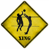 Volleyball Xing Novelty Metal Crossing Sign 16.5" (CX)