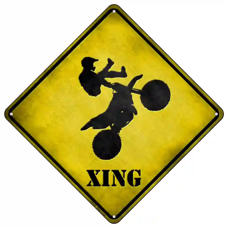 Motorcross Xing Novelty Metal Crossing Sign 16.5" (CX)