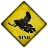 Snow Mobile Xing Novelty Metal Crossing Sign 16.5" (CX)