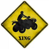 4 Wheeler Xing Novelty Metal Crossing Sign 16.5" (CX)