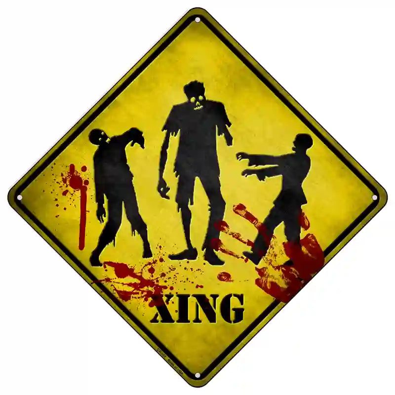 Zombies Xing Novelty Metal Crossing Sign 16.5" (CX)