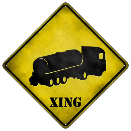 Tank Truck Xing Novelty Metal Crossing Sign 16.5" (CX)