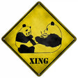 Pandas Xing Novelty Metal Crossing Sign 16.5" (CX)