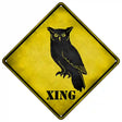 Owl Xing Novelty Metal Crossing Sign 16.5" (CX)