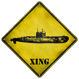 Submarine Xing Novelty Metal Crossing Sign 16.5" (CX)