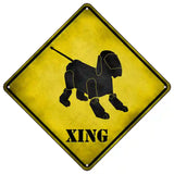 Robot Dog Xing Novelty Metal Crossing Sign 16.5" (CX)