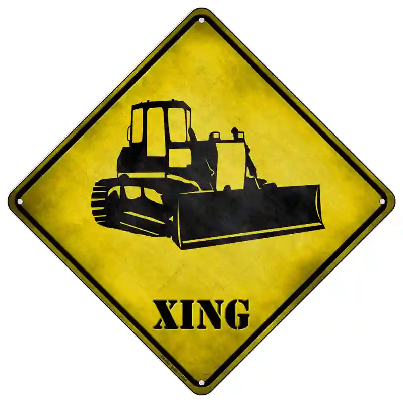 Bulldozer Xing Novelty Metal Crossing Sign 16.5" (CX)