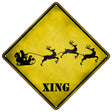 Santa Xing Novelty Metal Crossing Sign 16.5" (CX)