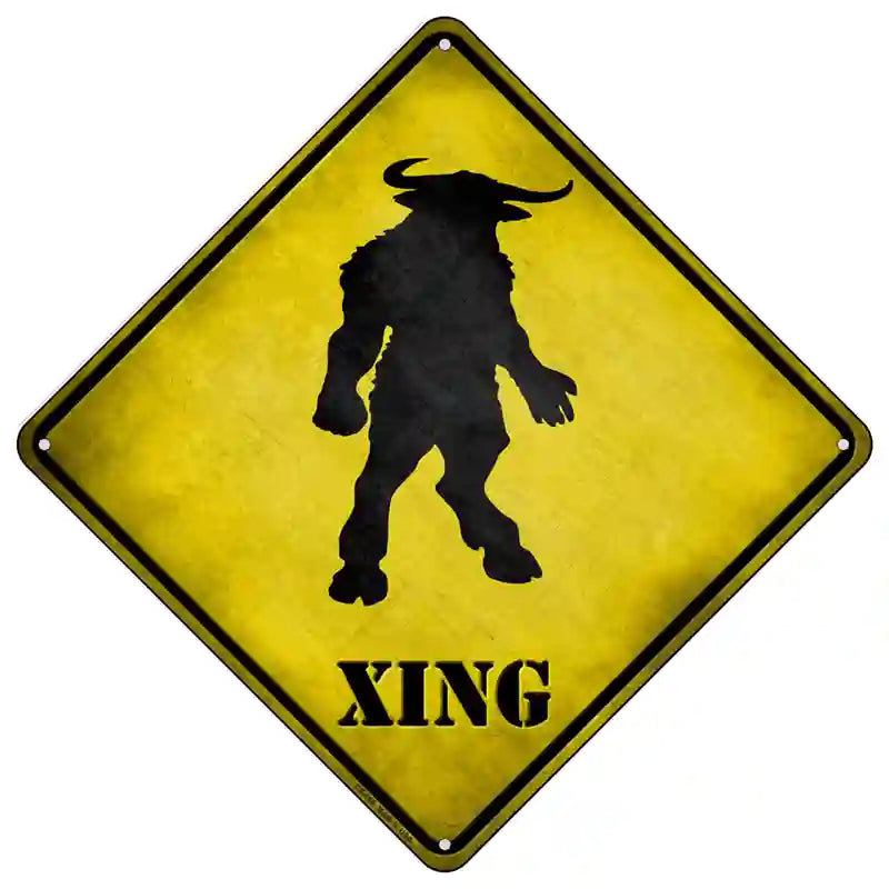 Minotaur Xing Novelty Metal Crossing Sign 16.5" (CX)