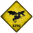 Dragon In Flight Xing Novelty Metal Crossing Sign 16.5" (CX)