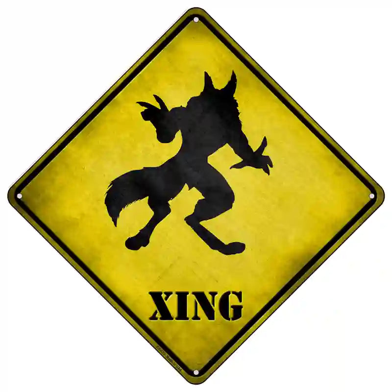 Werewolf Xing Novelty Metal Crossing Sign 16.5" (CX)