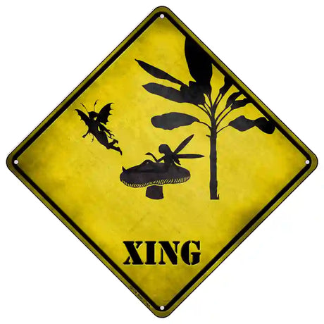 Fairies Xing Novelty Metal Crossing Sign 16.5" (CX)