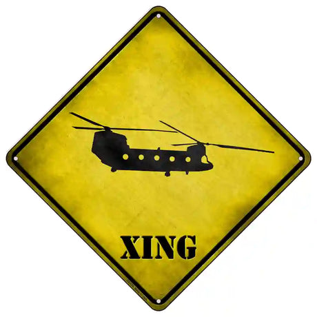 Transport Helicopter Xing Novelty Metal Crossing Sign 16.5" (CX)